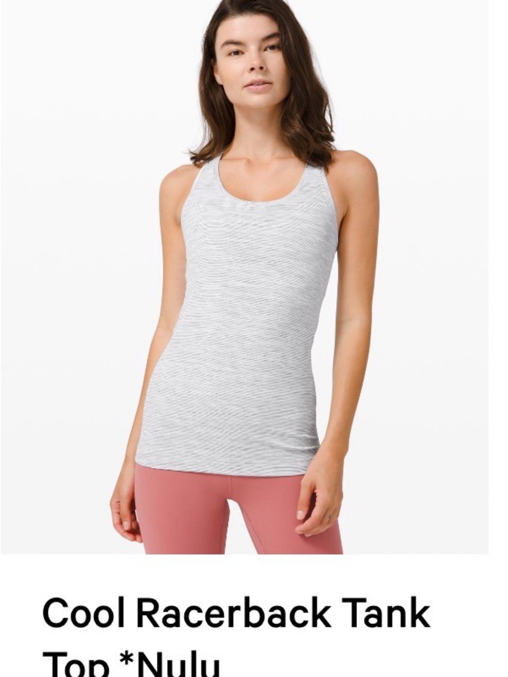 Lululemon Cool Racerback Tank Top - White Heather. Size 4